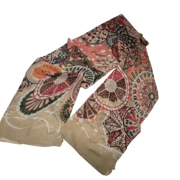 Multicolored Rectangular Scarf- NEW - Picture 1 of 5